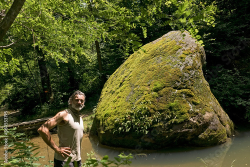 man at Preja da Scalave in Piedmont  Italy