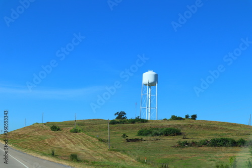 water tower in the field