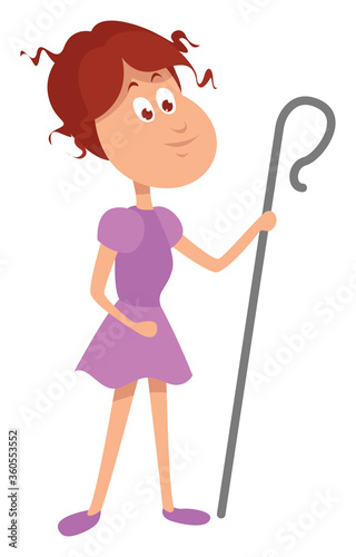Shepard woman, illustration, vector on white background