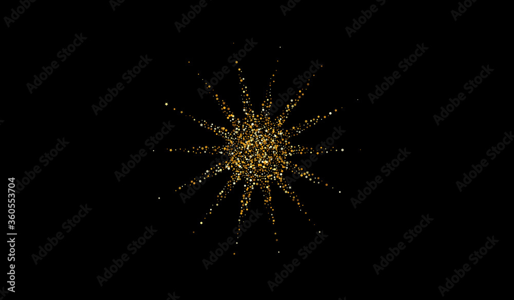 Fototapeta premium Yellow Sequin Effect Black Background. Modern 