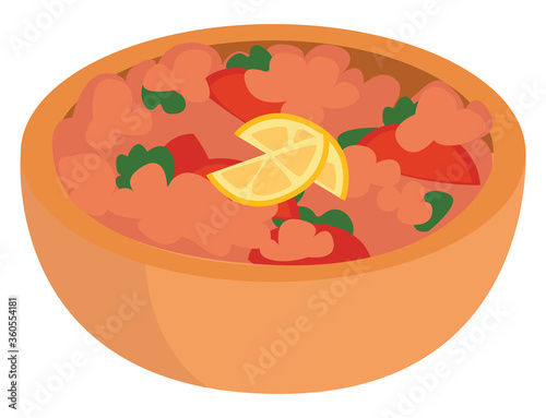 Tabbouleh food, illustration, vector on white background