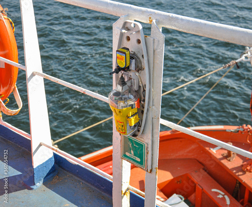 Emergency Position Indicating Radio Beacon EPIRB on ship photo