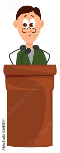 Witness on court, illustration, vector on white background