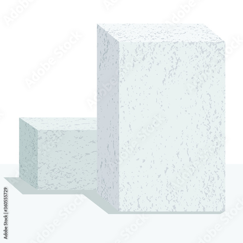 Aerated concrete brick vector image on a white background