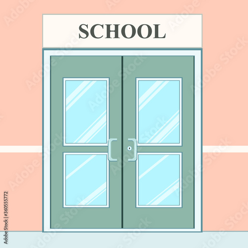 school metal door closed, EPS 10