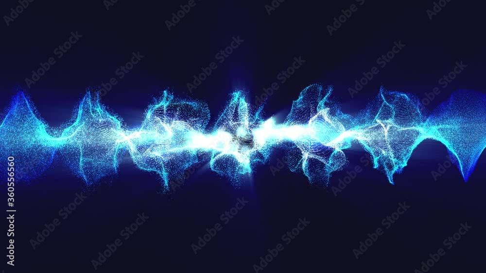 Blue Audio Wave Glowing Particles Animation Loop Blue Audio Wave Glowing Particles Animation Loop