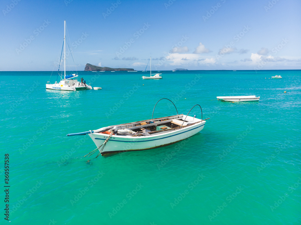 Cap Malheureux with the island of Coin de Mire in the distance, Mauritius, Indian Ocean 