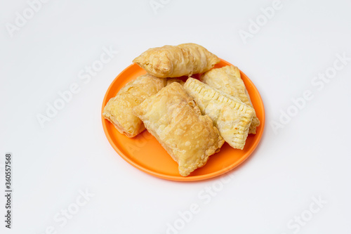 puff pastry on an orange plate