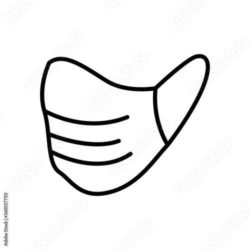 protective medical face mask icon, line style