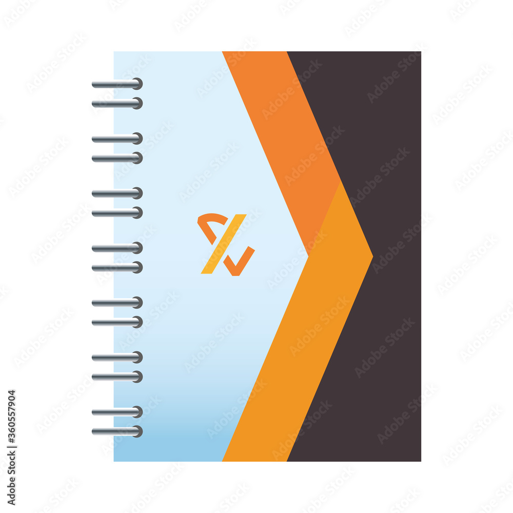 notebook with orange and white stationery template notebook with orange and white stationery template