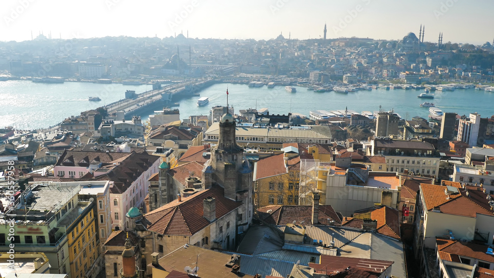 Panorama of the city of Istanbul from a height.