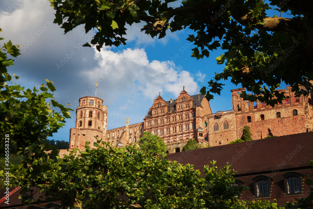 HEIDELBERG/GERMANY - JUNE 15th, 2019: castle of Heidelberg, Old Town, Heidelberg