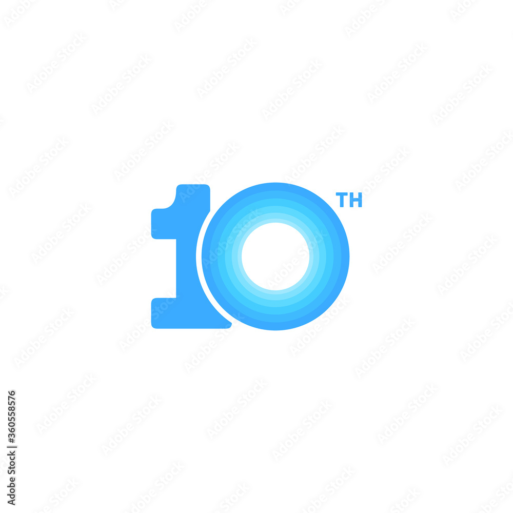 10 years anniversary pictogram vector icon, 10th year birthday logo label 10 years anniversary pictogram vector icon, 10th year birthday logo label