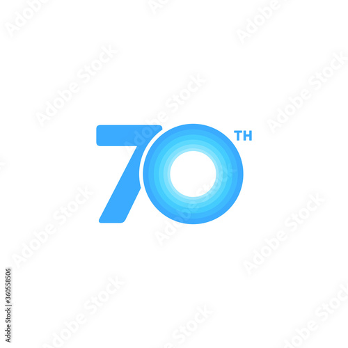 70 years anniversary pictogram vector icon, 10th year birthday logo label