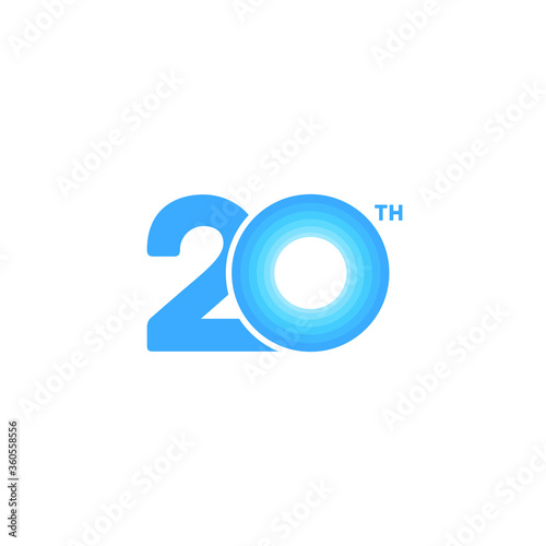20 years anniversary pictogram vector icon, 20th year birthday logo label