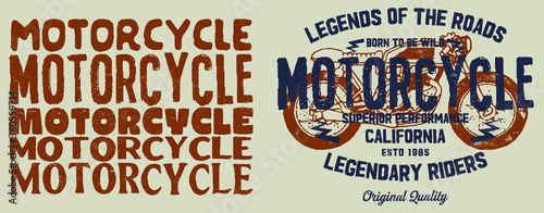 Motorcycle club community logo design.Decorative  font. Letters, Numbers and Symbols. Vector Illustration.