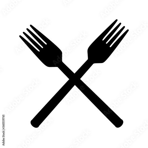 Fork for serving lunch. Vector image.
