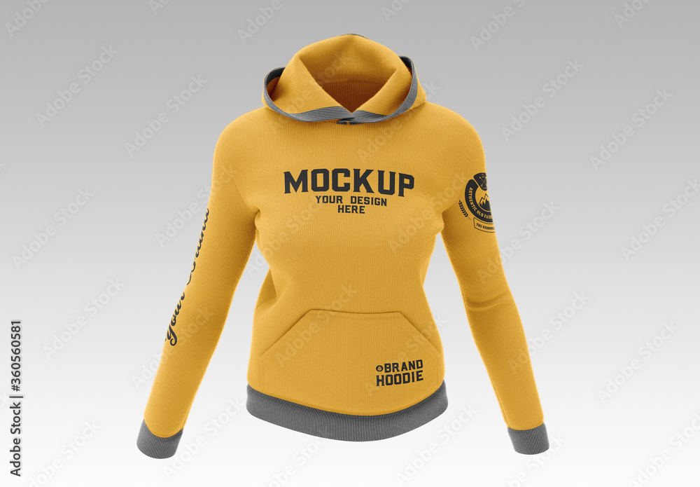 Women's Hooded Sweatshirt Mockup Stock Template | Adobe Stock