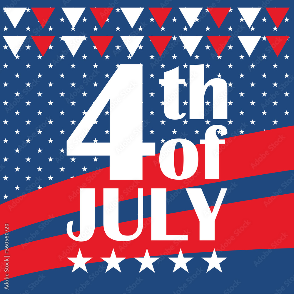 Obraz premium Happy 4th of july poster. Independence of United States - Vector