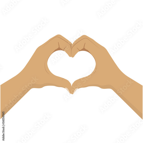 Hands making or formatting a heart symbol icon. Vector isolated on white background. EPS 10