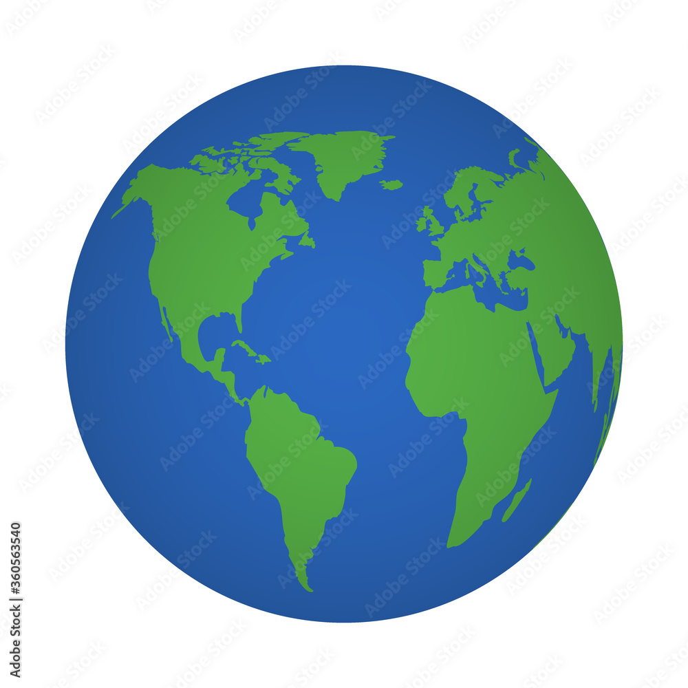 Planet earth icon. Environment planet, map world. Circle globe, world. Vector illustration