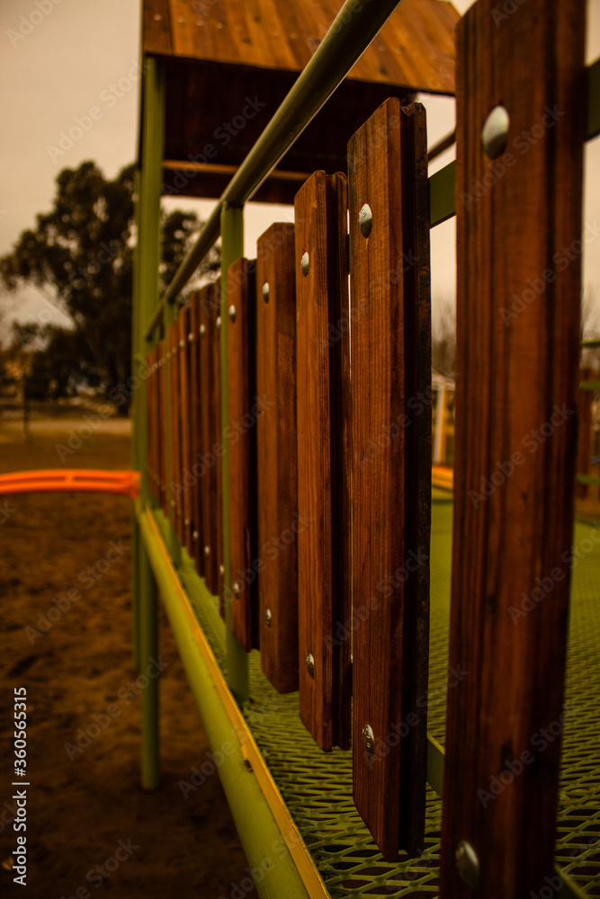 large metal and wood slide of various colors such as blue, red, orange and yellow
large metal and wood slide of various colors such as blue, red, orange and yellow