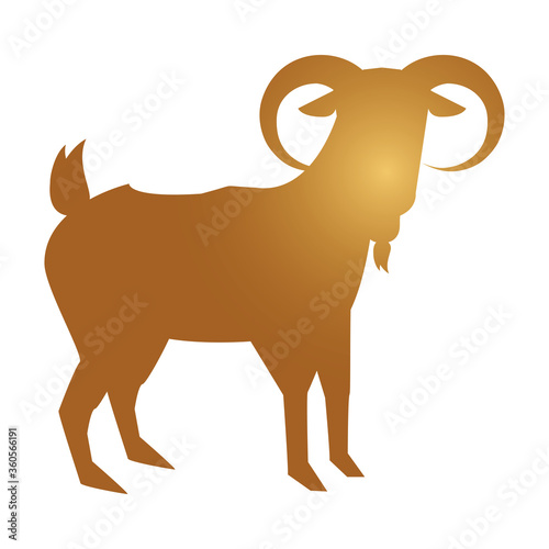 ramadan kareen golden goat decoration