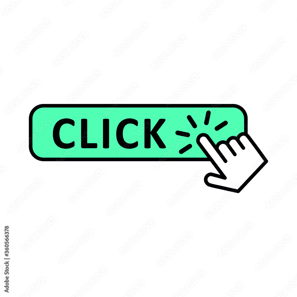 Click button with hand icon Click button with hand icon