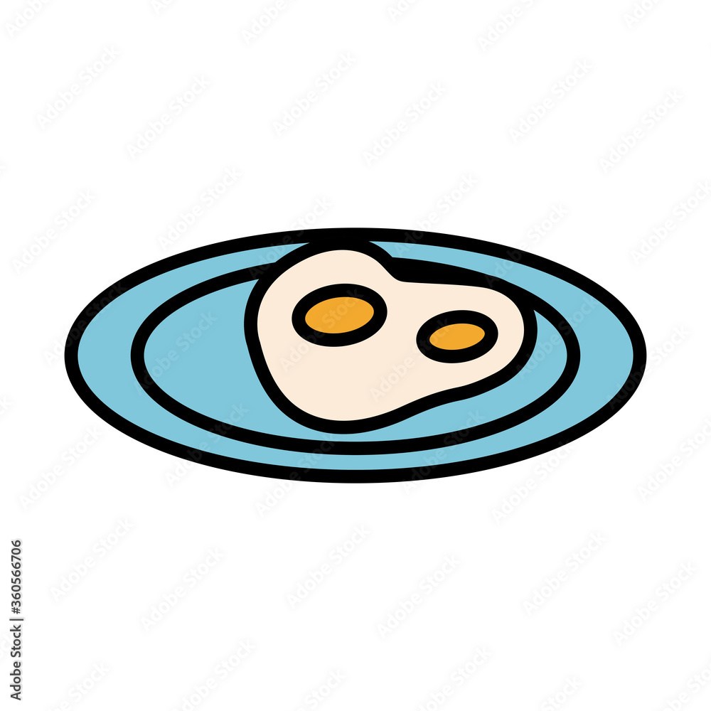 delicious eggs fries healthy food fill style icon delicious eggs fries healthy food fill style icon