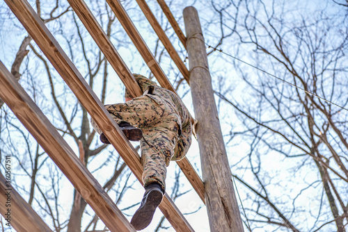 Military training at the academy of a young cadet officer