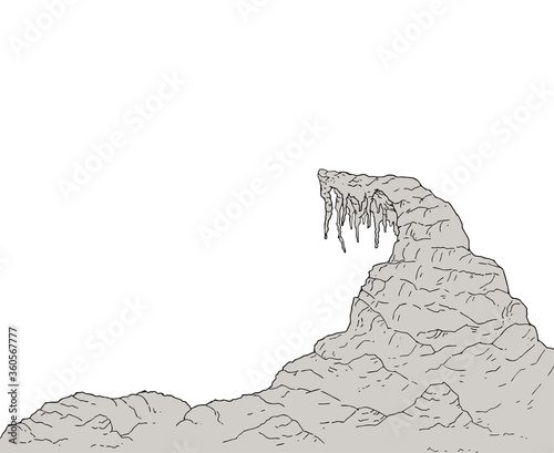 Creative design of rock cavern illustration
