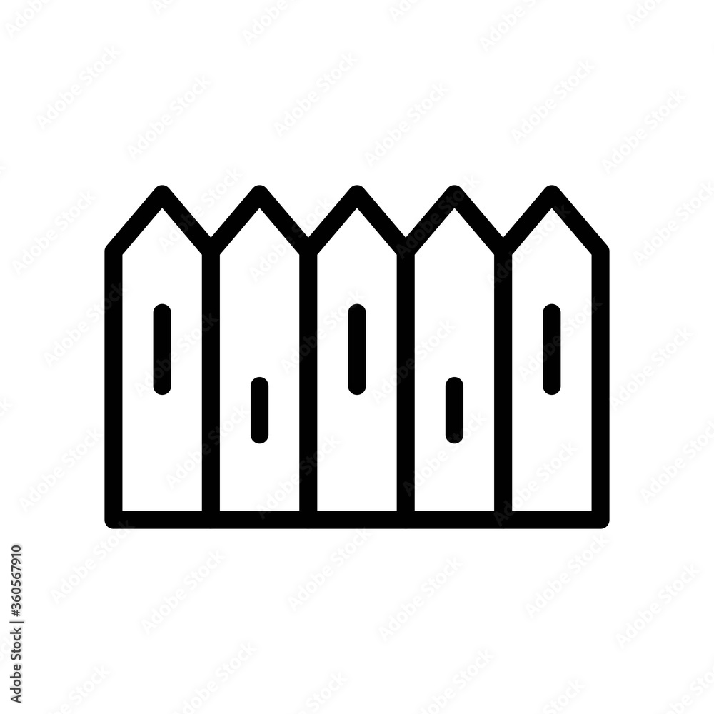 Fence icon illustration in line design style isolated on white background. Fence icon illustration in line design style isolated on white background.