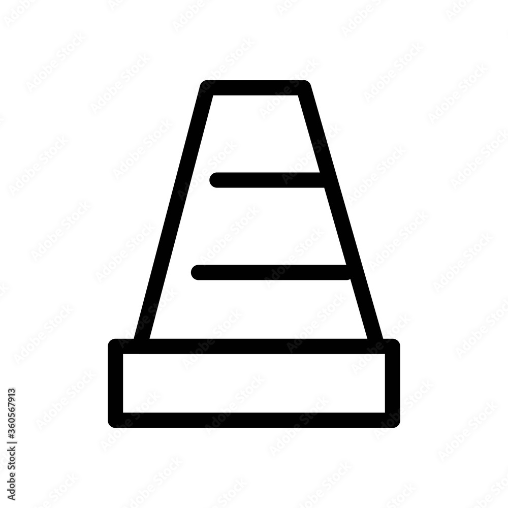Road cone icon. Traffic stopper icon illustration in line design style. Road cone icon. Traffic stopper icon illustration in line design style.