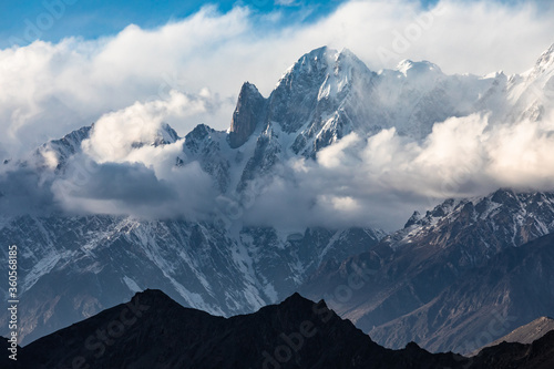 Karakoram mountain range Ultar peak (lady's finger) view  photo
