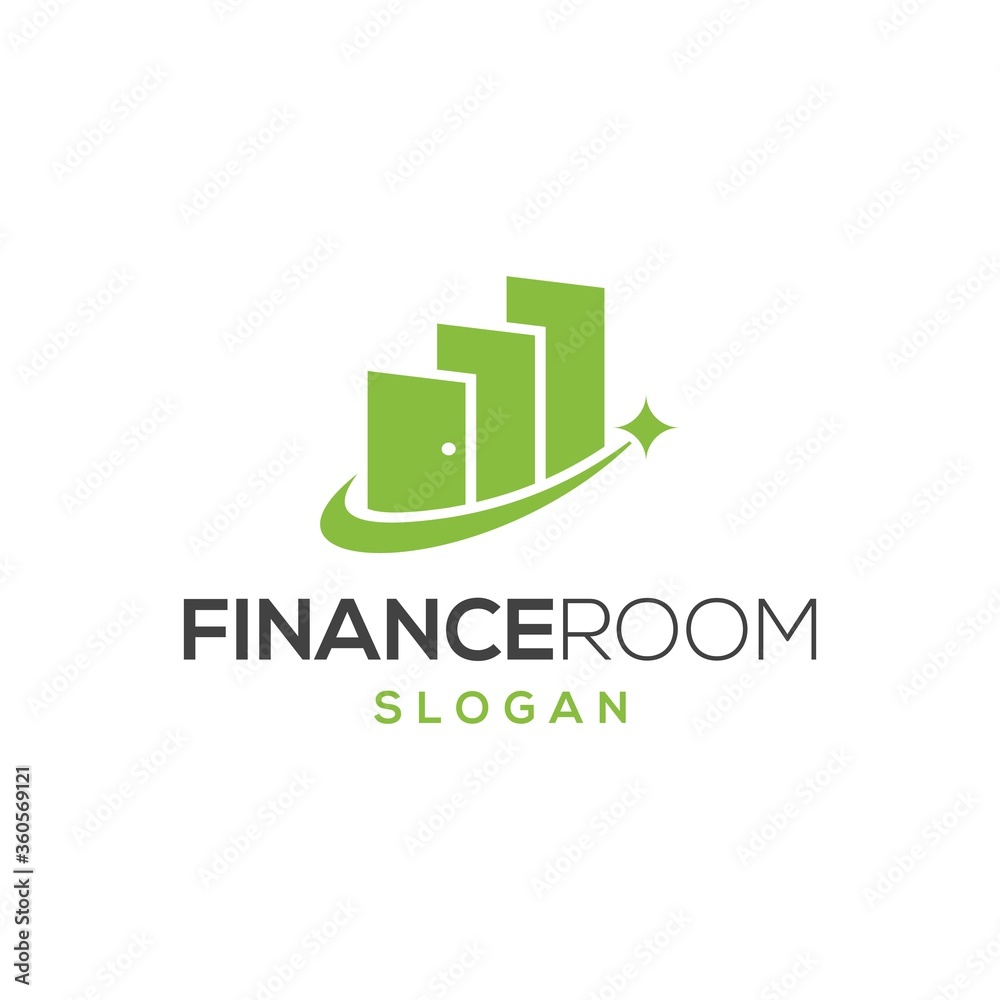 Door combine with bar graph logo design. Logo for financial company. Door combine with bar graph logo design. Logo for financial company.