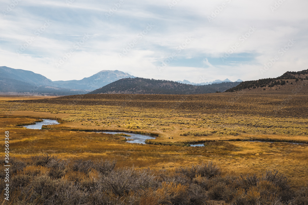 autumn landscape with river and mountains autumn landscape with river and mountains