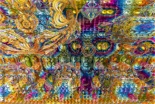 3D render. The embossed background texture, 3d illustration, volumetric drawing. Textures for the design. Three-dimensional texture. 3D Fractal shape.