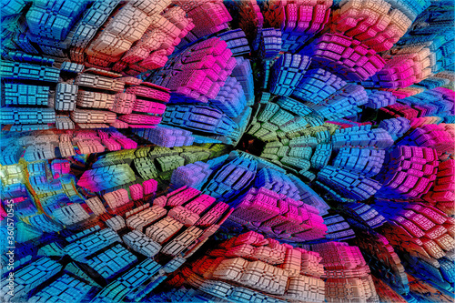 3D render. The embossed background texture, 3d illustration, volumetric drawing. Textures for the design. Three-dimensional texture. 3D Fractal shape.