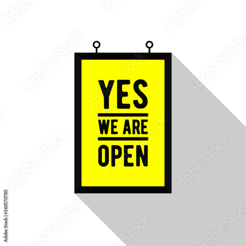 yes we are open sign symbol banner vector eps