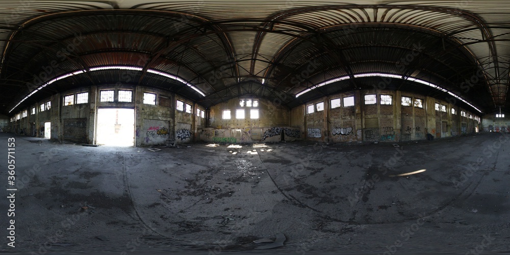 Abandoned Factory Hall HDRI Panorama