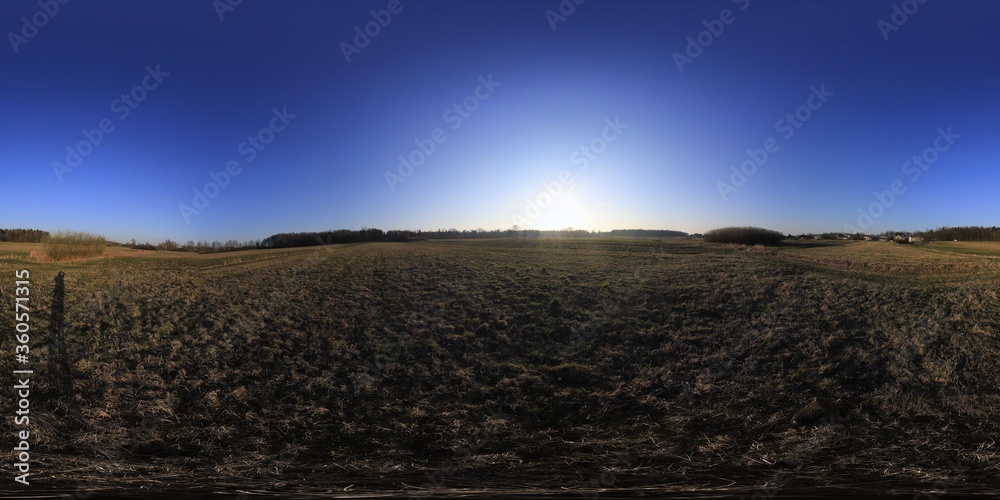 Sunrise HDRI Panorama in Rural Area