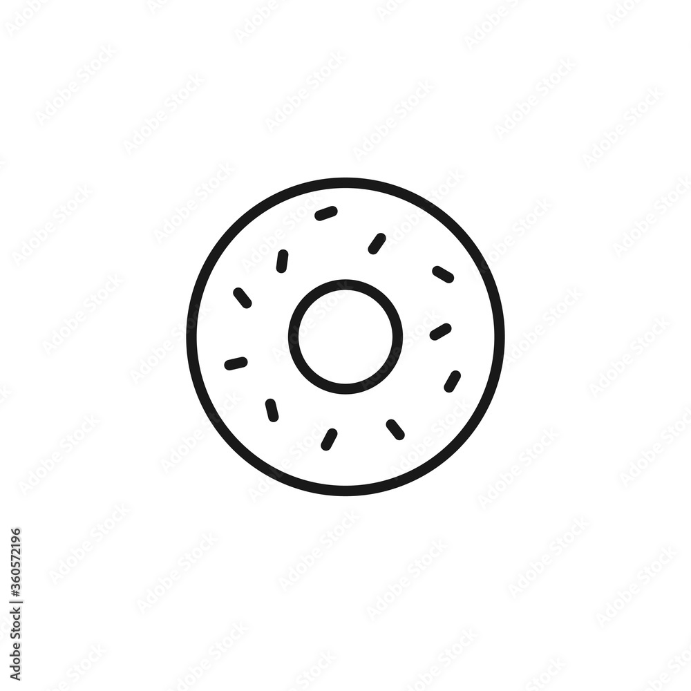 donut line icon, vector black simple illustration donut line icon, vector black simple illustration