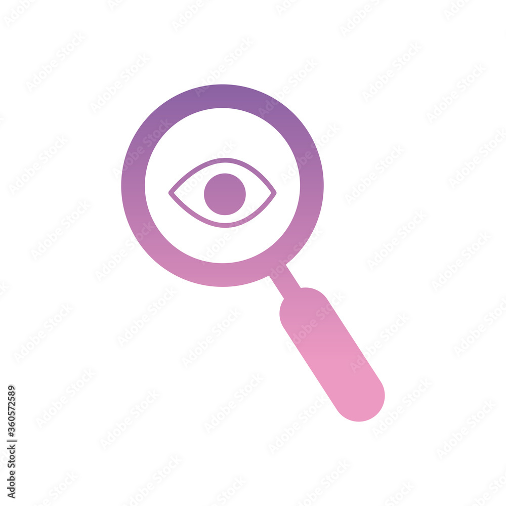 eye inside lupe gradient style icon vector design eye inside lupe gradient style icon vector design