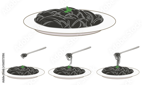 スパゲッティ(イカスミパスタ)