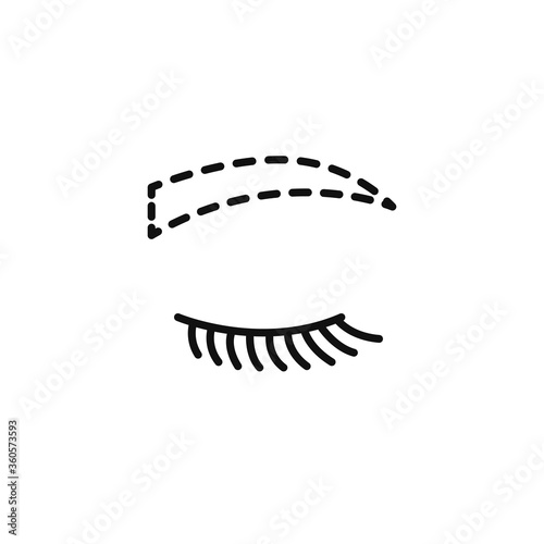 eyebrow contour correction line icon, vector simple illustration