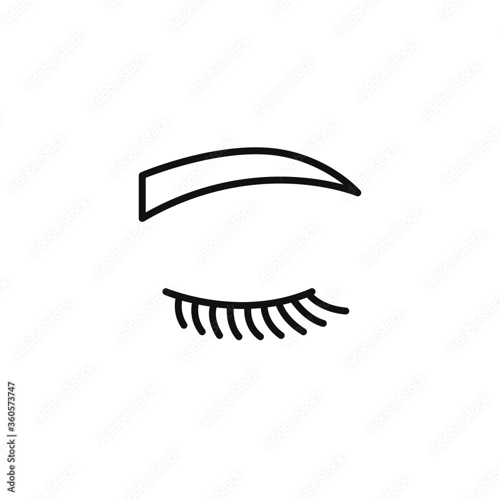 eyebrow contour line icon, vector simple illustration eyebrow contour line icon, vector simple illustration