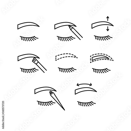 eyebrow contour correction line icon, vector simple illustration