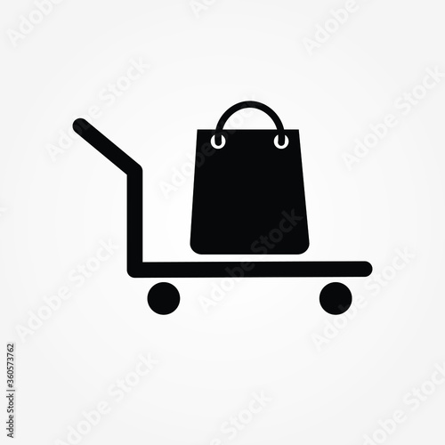 Handcart shopping icon vector illustration
