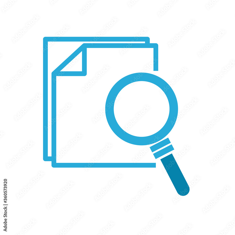 lupe with documents flat style icon vector design lupe with documents flat style icon vector design