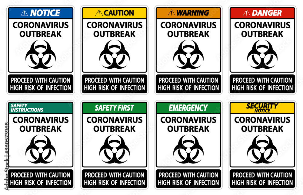 Obraz premium Coronavirus Outbreak Sign Isolate On White Background,Vector Illustration